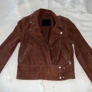 ALL SAINTS Brown suede biker jacket